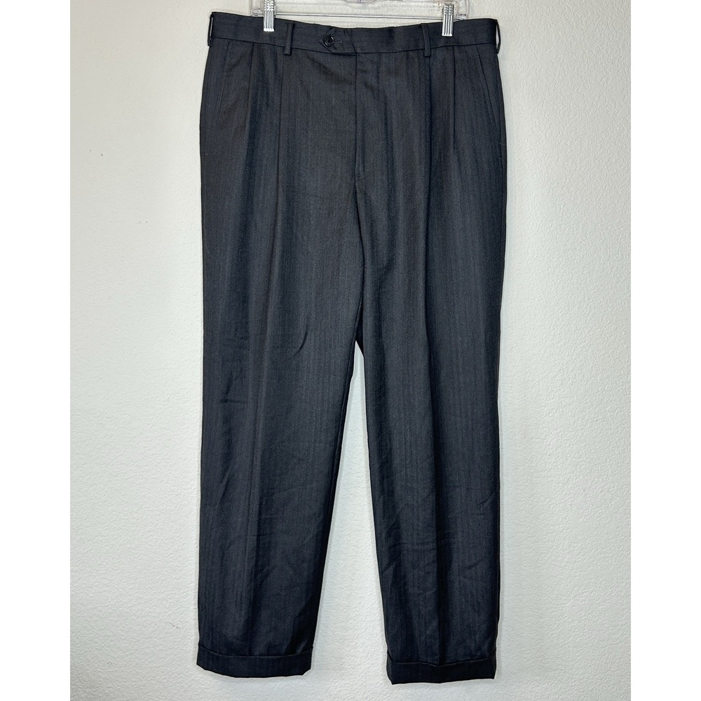 Brooks Brothers 1818 Madison Suit Pants Mens 36x30 Charcoal Gray 100% Wool USA - Picture 2 of 14